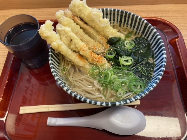 2022年2月11日　人吉市名物（？）ゴボウ天蕎麦
